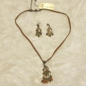 Vintage Chandelier necklace + matching earrings